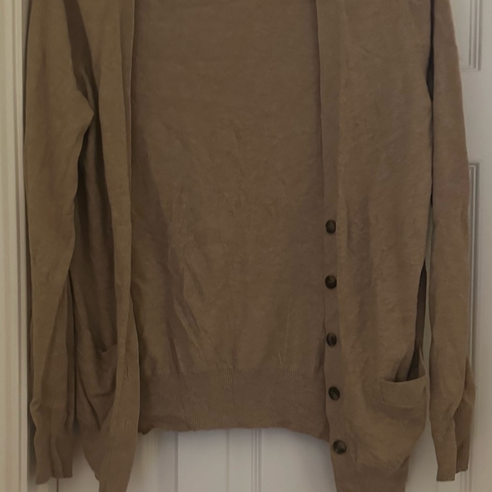 Tan Button-Up Cardigan